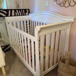 4-in-1 Convertible Baby Crib + Mattress For Sale