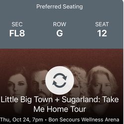 (2) Little Big Town & Sugarland Tickets Greenville