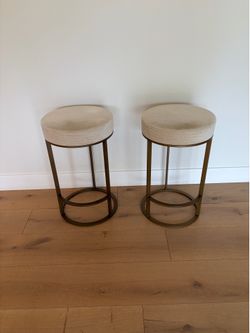 Pottery Barn upholstered counter stools (2)