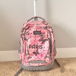 Tilami Pink Paris Rolly Backpack 