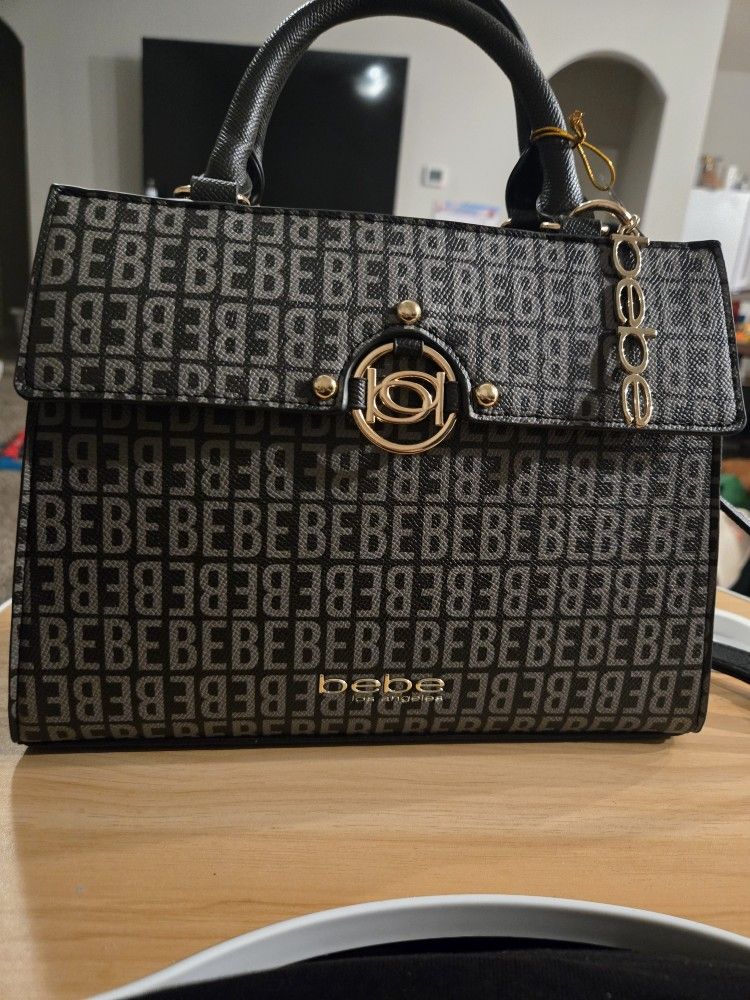 Bebe Logo Monogram Handbag