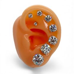 Brilliant Round Cut VVS1 D Moissanite Earrings 3mm(0.2 Ctw) - 10mm(8.0ctw) Various Sizes