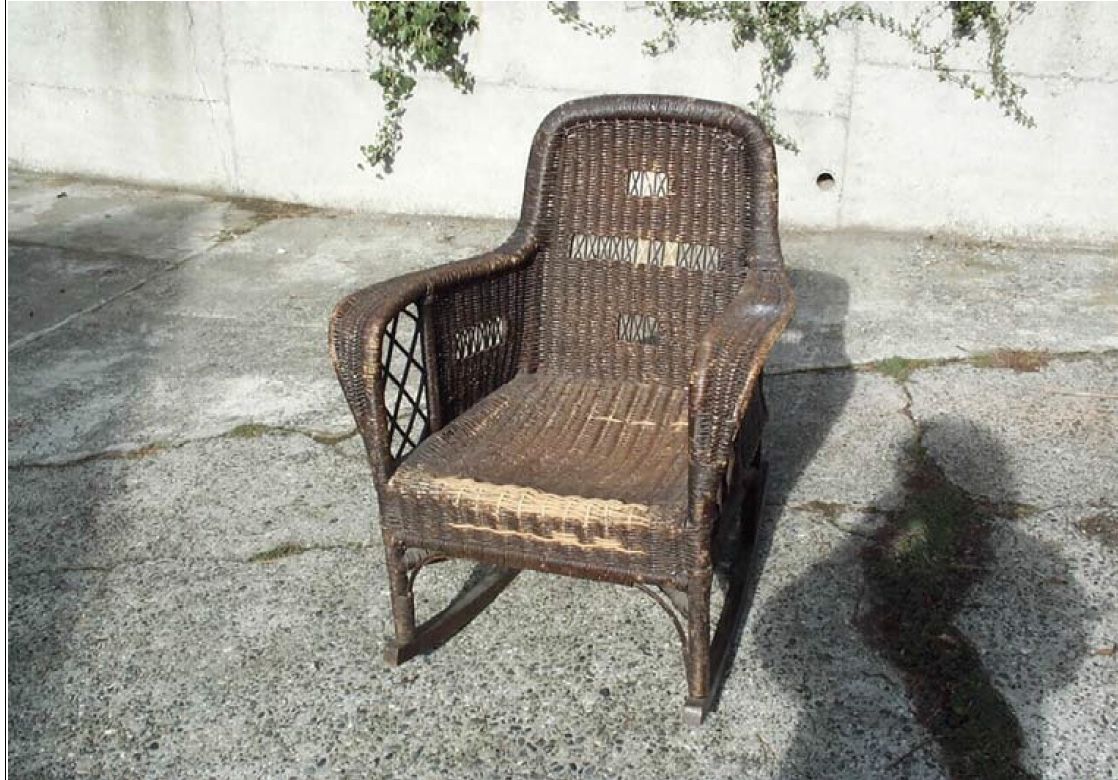 Vintage Brown Wicker Rocking Chair