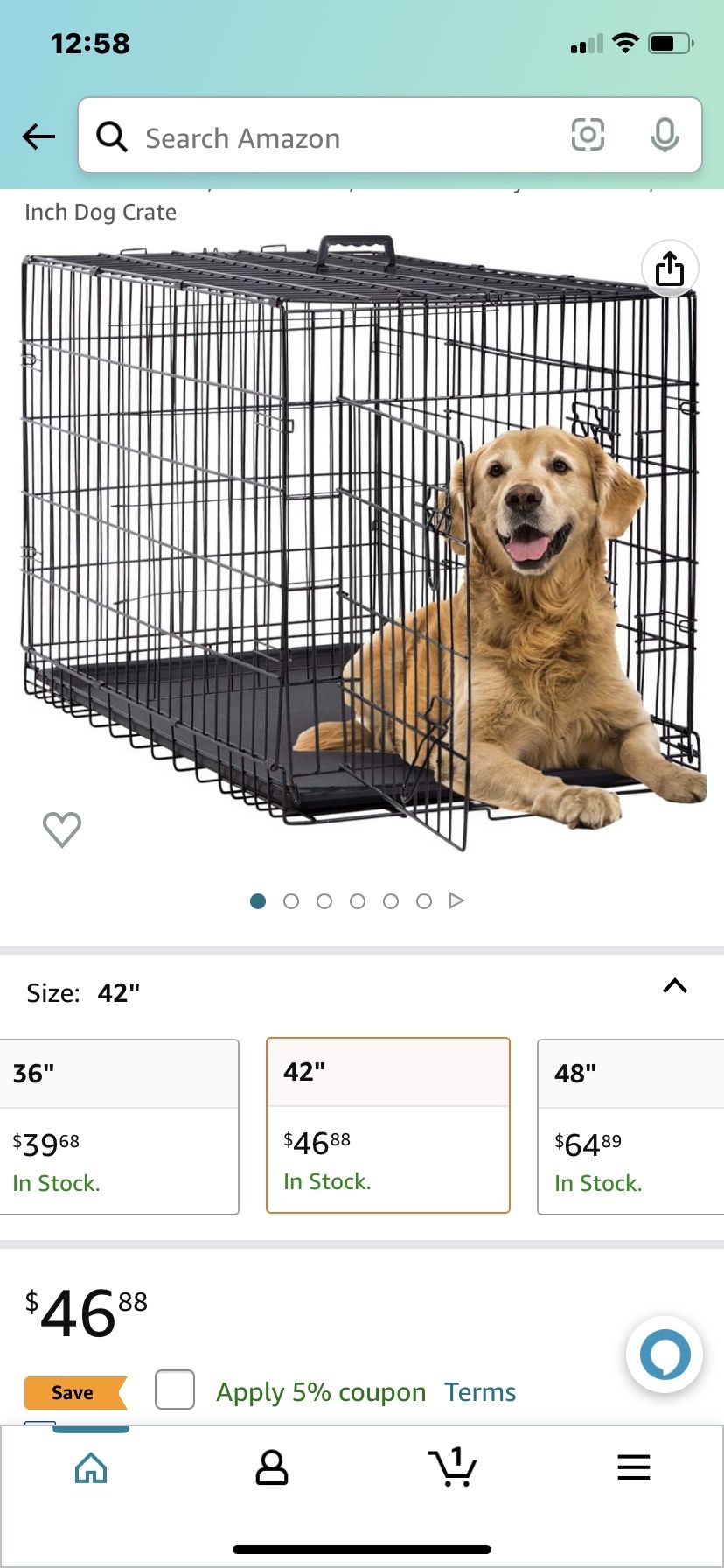 Medium/Large Double door Dog Crate