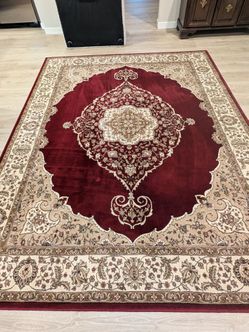 Large Red Persian-Style Area Rug