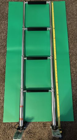 Telescoping 4 Steps Boat Ladder Stainless Steel Heavy Duty Pontoon Ladder