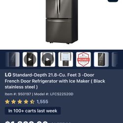 LG - 3 Door French Door Refrigerator 