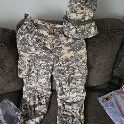 ReliBeauty Soldier Costume Army Camouflage Uniform 4-6T hat and pants 