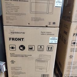 Seasons Brand Stainless Steel Glass Top Stove And Microwave COMBO