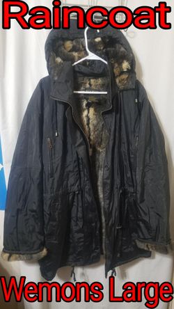 Women's Large Raincoat Jacket, Hardly Worn, Excellent Condition