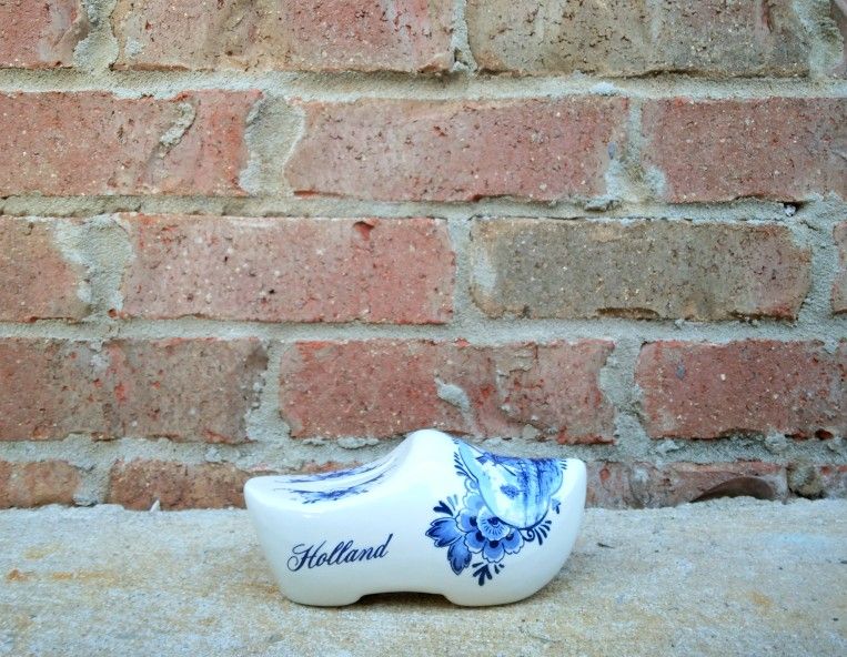 Holland Blue Delft Clog Coin Bank