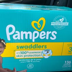 Brand New//unopened boxes of Pampers swaddlers size 3 diapers