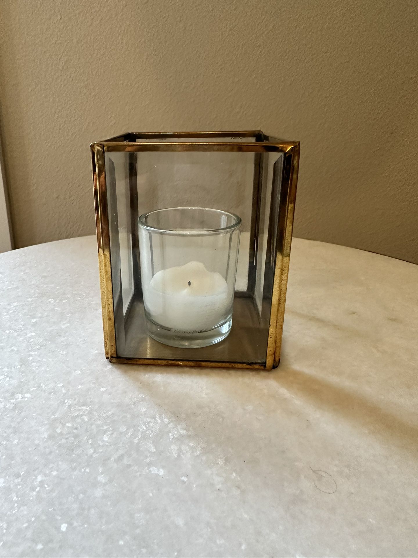 Brass and Glass Tealight Candle Holder