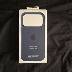 Apple iPhone 17 pro silicon case storm blue color