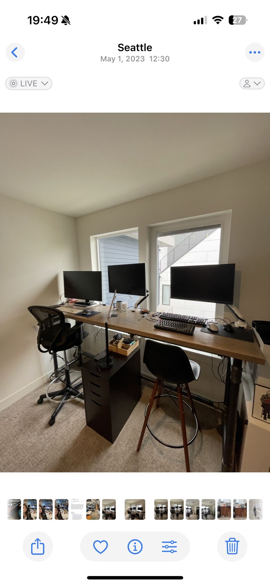 Custom Standing Desk – Solid Wood + Industrial Pipe Legs