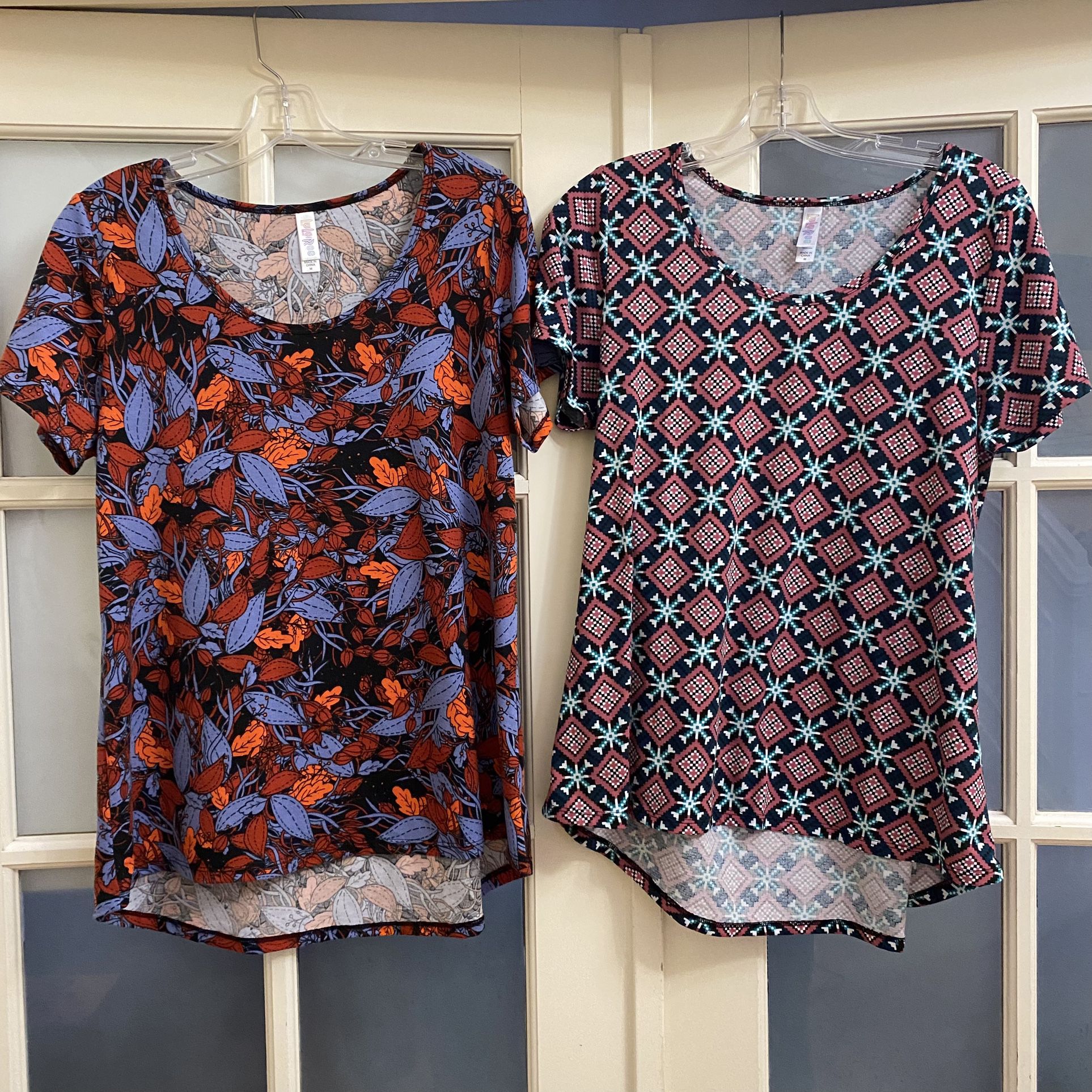 Set of two LulaRoe Pattered tops