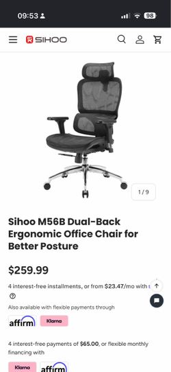 Sihoo M56B Dual-Back Ergonomic Office Chair for Better Posture