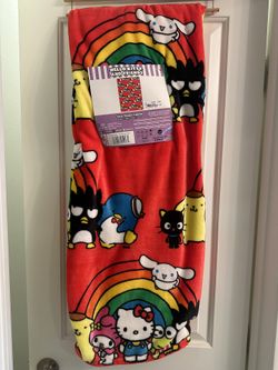 Hello Kitty And Friend Red Rainbow Blanket