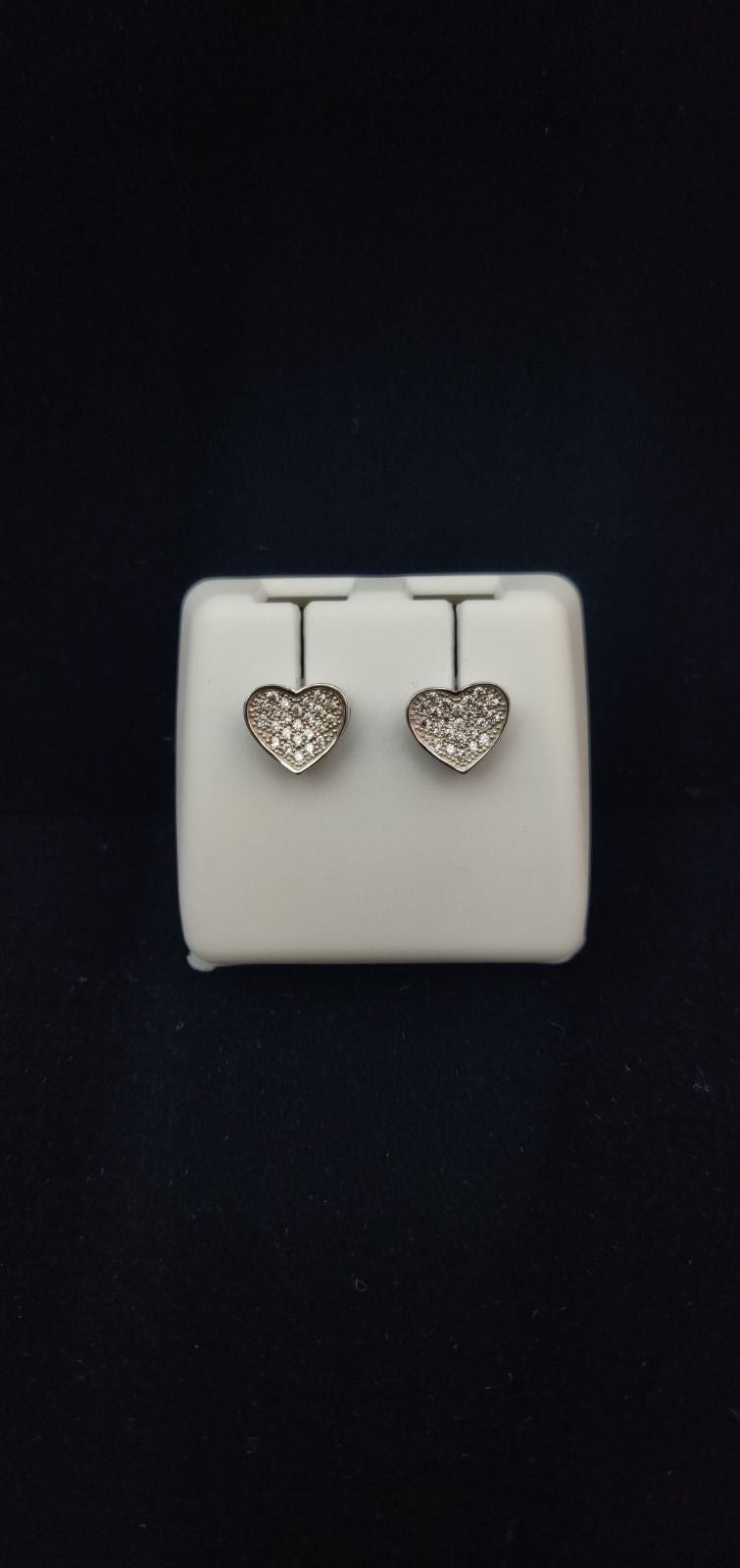 925 Heart Shape Diamond Ear ring