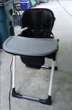 Black leather highchair
