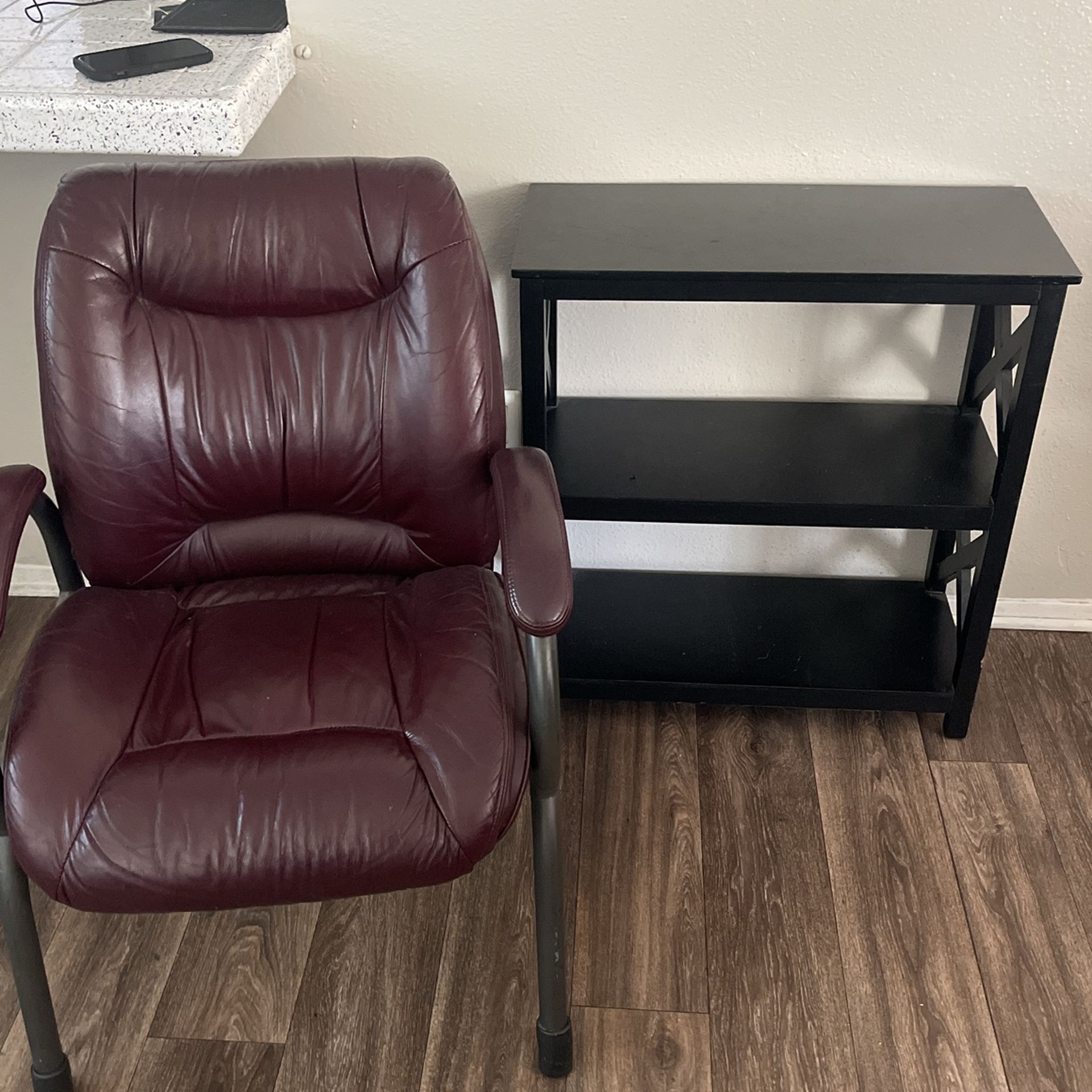 Leather chair and table