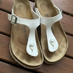 Birkenstock white thong sandal 40