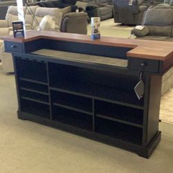 Side Bar Two Tone black And Cherry Wood Top