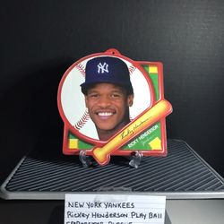 New York Yankees Rickey Henderson Play Bowl Superstar Plaque 1989 7 Inches Tall