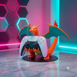 Charizard Controller Holder – PS5, Xbox, Switch Stand (3D Printed)