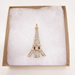 Eiffel Tower Pin Brooch In Gift Box 