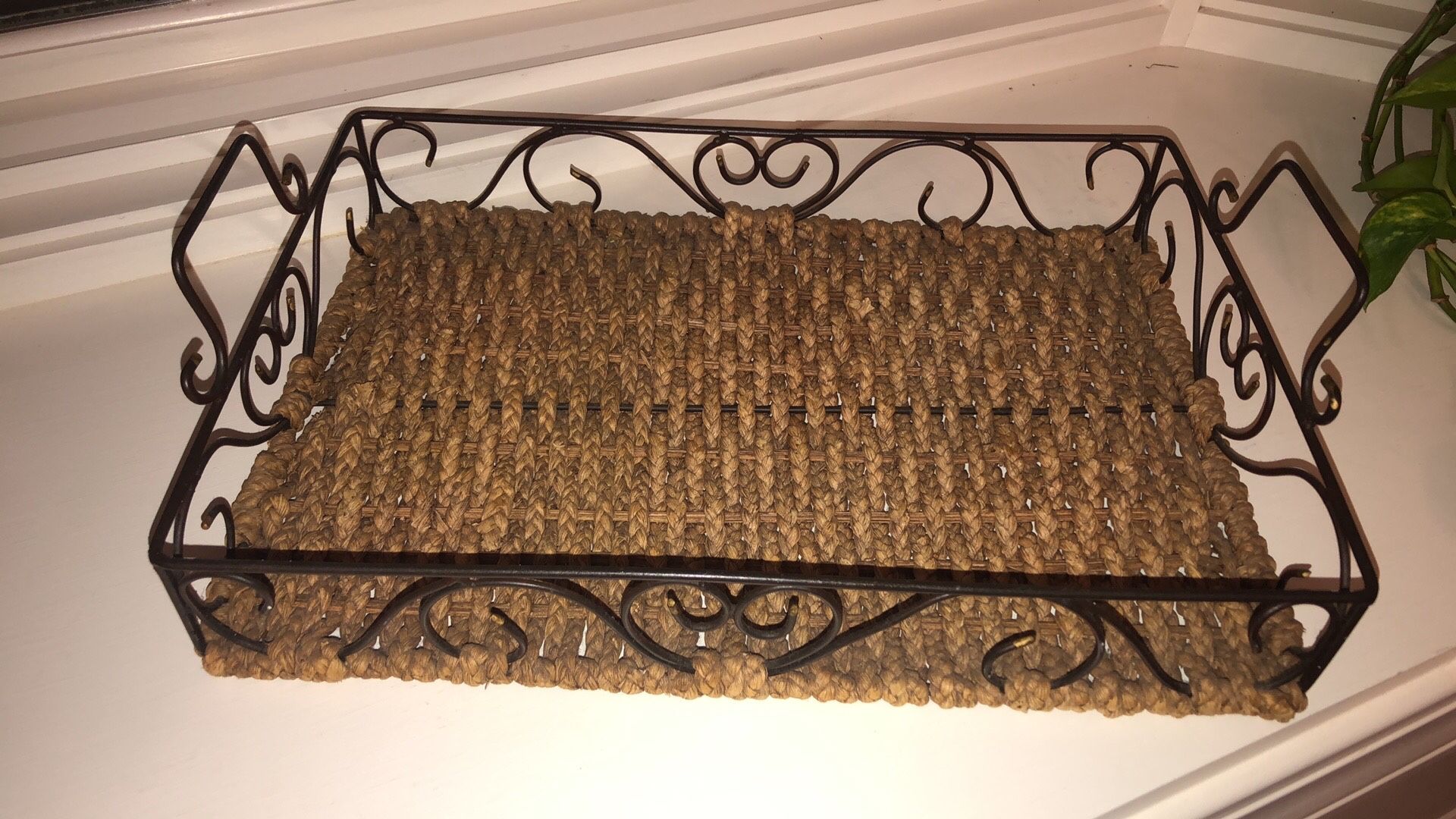 Wicker & Wire Table Tray