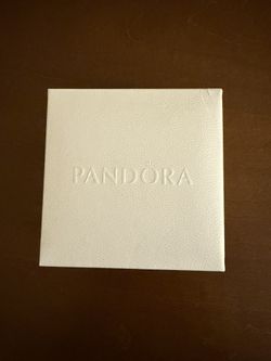 Pandora Jewelry Box For Bracelets Or Bangles, White With Black Velvet Interior
