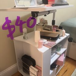 LED Nightstand with Charging Station