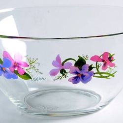 VTG Set Of 7 Wild Violets Collection By Avon Hand Painted Fruit Bowls In Box 