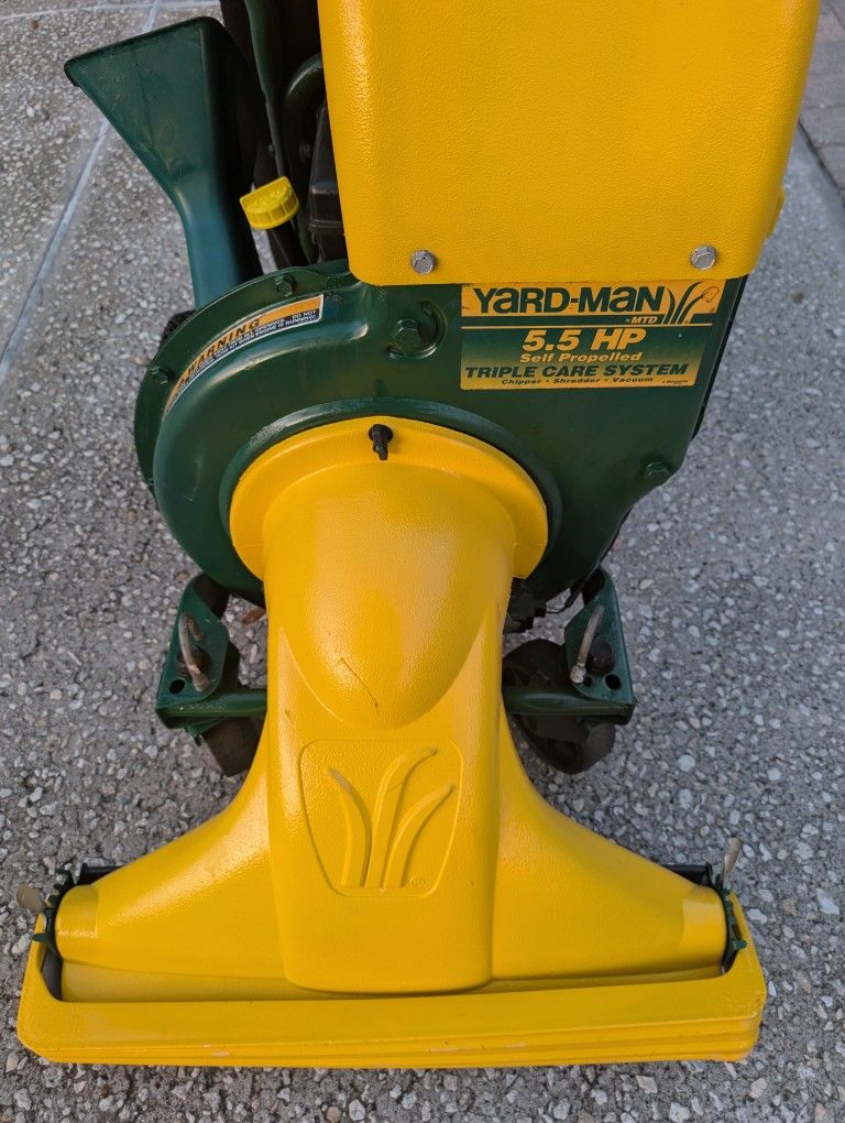 Lawn Vacuum - Yard Man 5.5 Horsepower Self Propelled Triple Care System Chipper Shredder/Mulcher And Vacuum