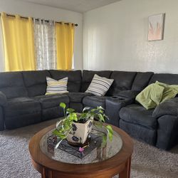 Recliner Couch (Sofa ) With 3 Tables (1 big 2 small)