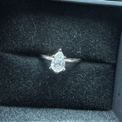 1.00 Carat D Color Pear Cut Lab Diamond Ring – IGI Certified – Kay Jewelers Box Included”