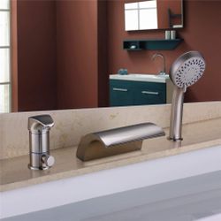 Waterfall Tub Faucet with Handheld Shower