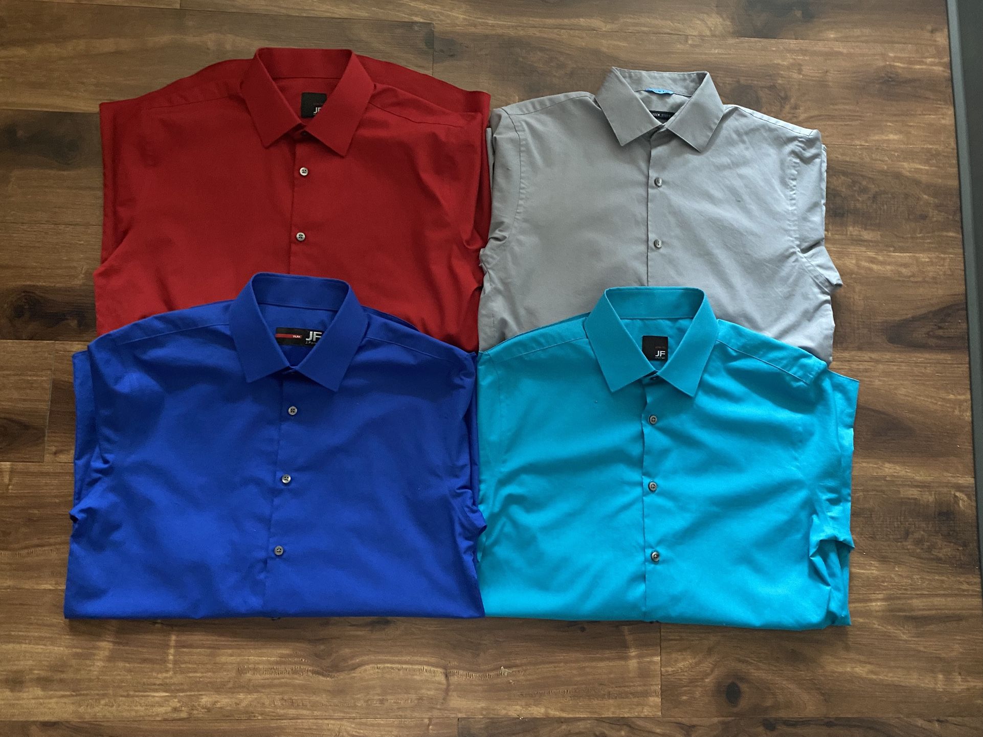 Four Men’s Button Up Dress Shirts Up For Sale 