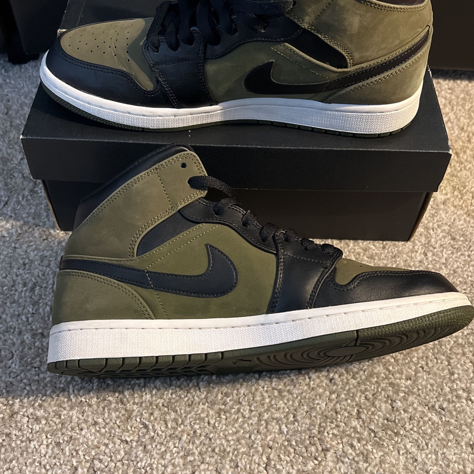 Air Jordan 1 Mid Olive Canvas Men s shoes