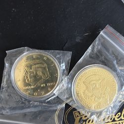 Gold Plated Trump Kennedy Half Dollar