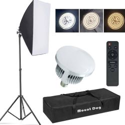 MOUNTDOG Softbox Lighting Kit, Photography Studio Light with 19.7"X27.5" Reflector and 3 Colors 