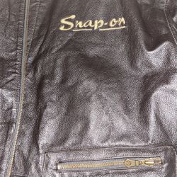 Snap On Real Leather Jacket Brown