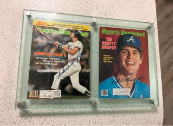 Dale Murphy Double Autographed Sports Illustrated Magazine 1980s In Lucite