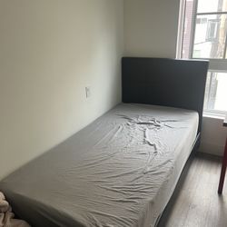 Bed Frame, Mattress, Table