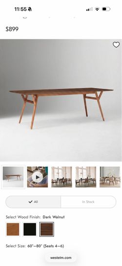 West Elm Mid Century Extendable Dining Table (60-80”)