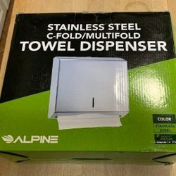 Alpine Towel Dispenser - Multifold/C-Fold - Stainless Steel W/ Brushed Finish