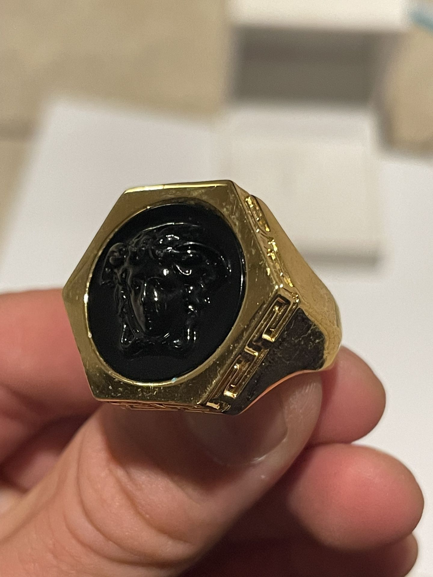 Versace Ring Black Medusa Head Made In Italy 