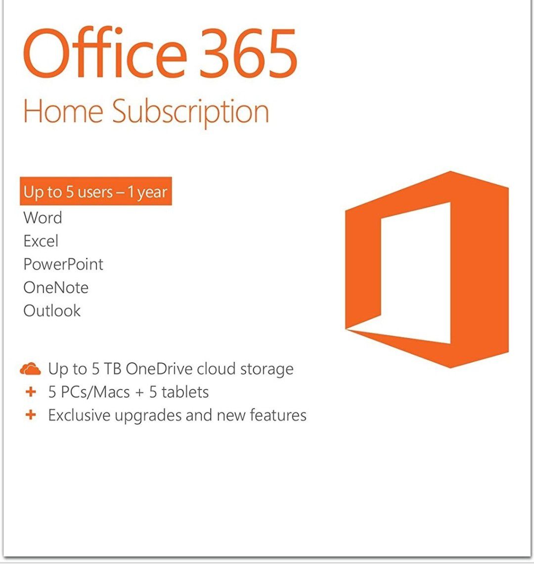3 user for Office 365 Home 1 year subscription