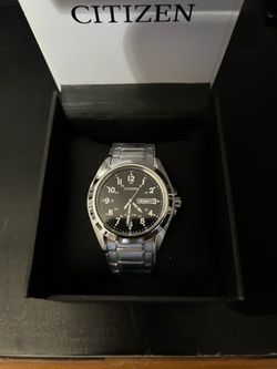 Citizen Men's Eco-Drive Weekender Garrison Field Watch in Stainless Steel, Black Dial, Arabic Markers, Luminous, 43mm (Model: AW0050-82E)